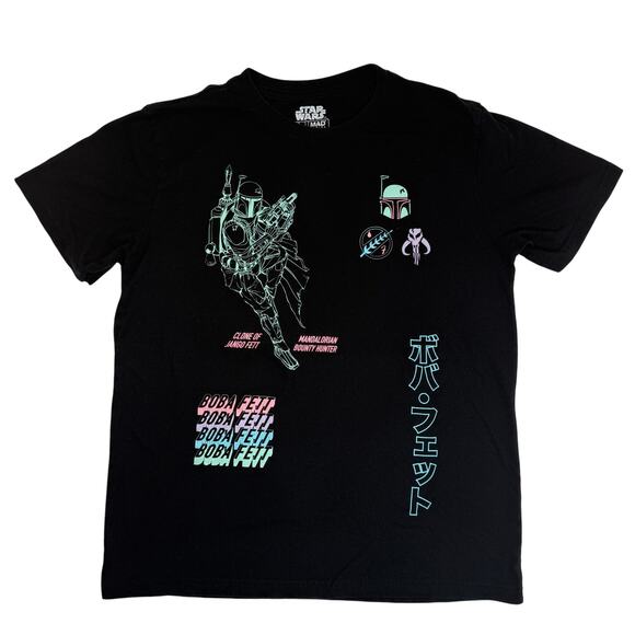 Star Wars Mad Engine Neon Pastel Graphic Tee Men’s Large Black Chest 40″ - Picture 1 of 6